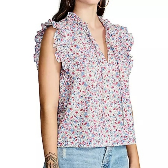 NWT  Womens S Valle Flutter Sleeve Printed Top BB Dakota by Steve Madden - Picture 5 of 5